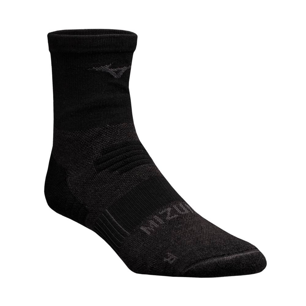 Mens Mizuno Breath Thermo® Racer Mid Socks Black Philippines (HFYETU189)